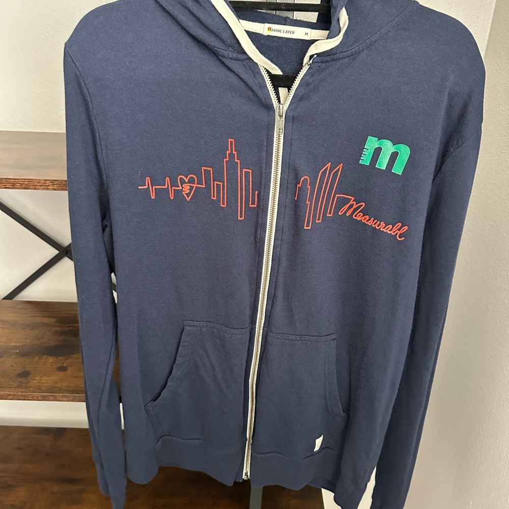 NWOT Marine Layer Mens zip up hoodie Navy Blue  Sz M